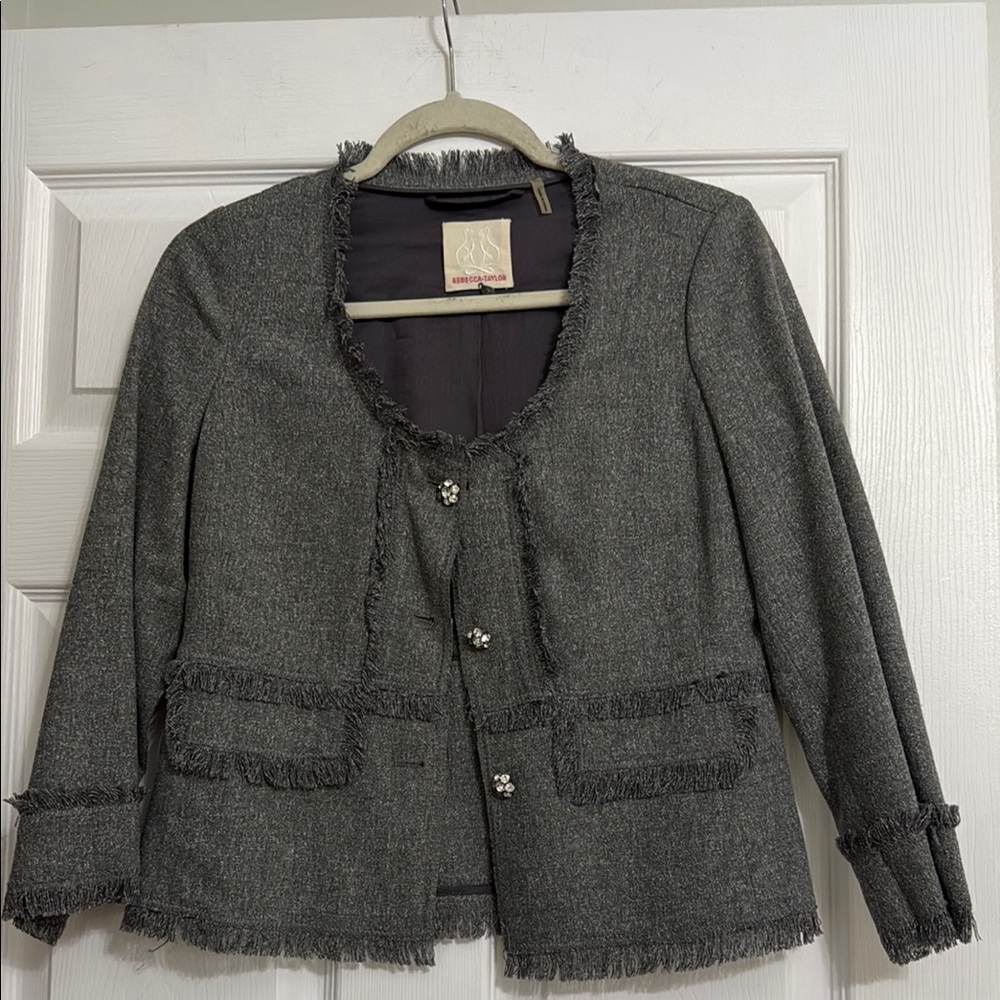 Rebbeca Taylor Gray Tweed Women's Jacket